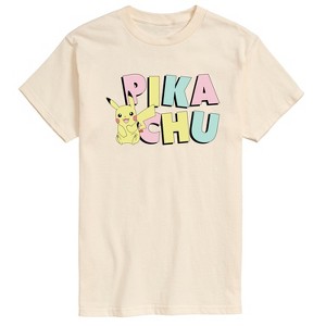 Men's - Pokémon - Pikachu Pastel Name Short Sleeve Graphic T-Shirt - 1 of 3