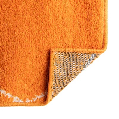 Trellis Frieze Orange Synthetic 3'3" x 5'3" Rectangular Rug