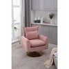 Akoasm Upholstered Fabric Velvet 360 Degree Swivel Accent Sofa Armchair For Living Room & Bedroom-Pink - 4 of 4