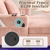 Oversized Upholstered Chaise Lounge Lazy Sleeper Sofa Bed Reading Couch with 3 Pillows, USB & Type-C port, Cup Holder, Side Pocket - ModernLuxe - 4 of 4