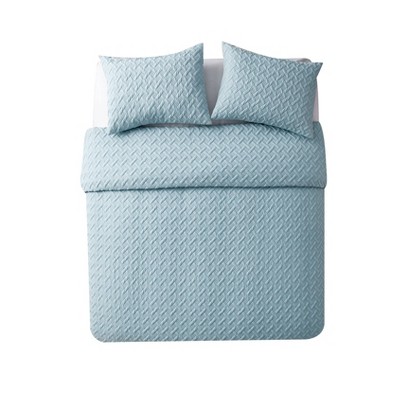 King Nina Ii Embossed Comforter Set Blue - VCNY Home