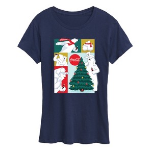 Women's - Coca-Cola - Christmas Tree Polar Bears Short Sleeve Graphic T-Shirt - 1 of 4