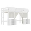 Bellemave Loft Bed with Built-in Bookshelf, Curtain, and Storage Shelf Amusement Park-Inspired Playful Design Safety Guardrails - 4 of 4
