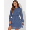 INSPIRE CHIC Women's Choker V Neck Vintage Flared Gilding Metallic Shiny Star A-Line Dress - 3 of 4