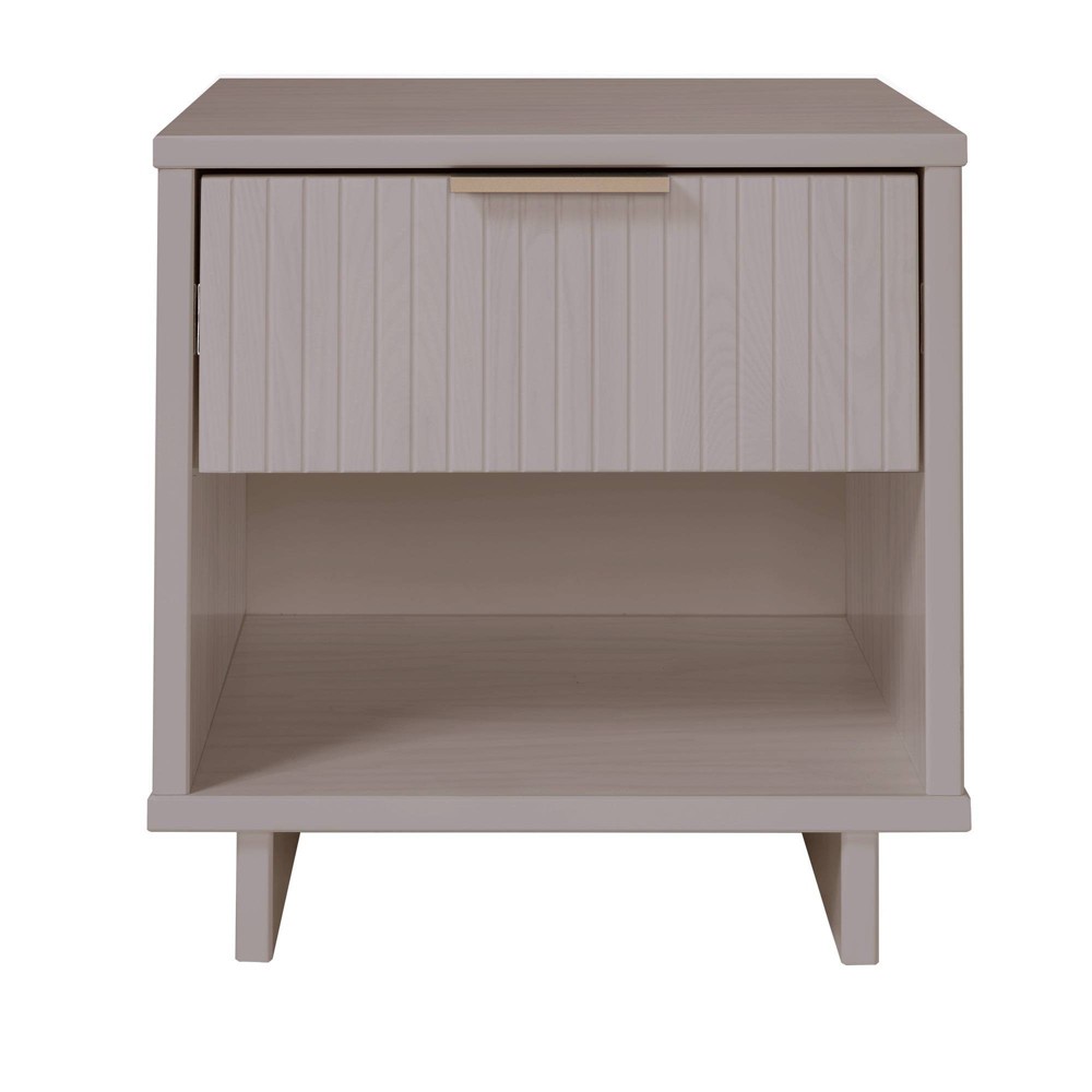 Granville Modern 1 Drawer Nightstand Light Gray - Manhattan Comfort: Wood Frame, Storage Shelf, 30 Day Warranty