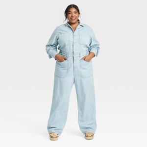 Women's Denim Baggy Jumpsuit - Universal Thread™ - 1 of 3