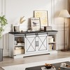 Farmhouse TV Stand for 65 Inch TVs with Sliding Barn Doors, Adjustable Shelves Modern Media Console for Living Room Bedroom - 3 of 4
