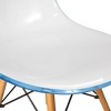 LeisureMod Cresco Mid-Century Modern Acrylic Dining Chair with Wooden Dowel Eiffel Legs – Kitchen & Dining Room Chair - 4 of 4