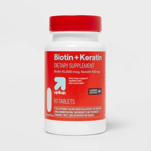 Biotin Plus Keratin Caplets - 60ct - up&up™ - 1 of 4