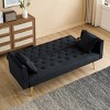 Sapphtopaz 71 Inch Convertible Loveseat Sofa Modern 2-Seat Velvet Upholstered Sleeper Sofa Couch Adjustable Sofa Bed for Living Room,Bedroom - 3 of 4
