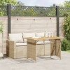 vidaXL Garden Dining Set Beige PE rattan 3-seater UV-resistant materials - 2 of 4