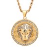 Steeltime 30" 18k gold plated stainless steel lion head pendant on rope chain - 2 of 4