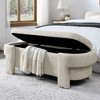 Kumasinova Mid-Century 51.5" Linen Storage Ottoman Bench, Versatile Tufted Upholstered Entryway Bench & Bed Bench with Turned Legs, No Assembly - 3 of 4