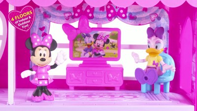 Disney Junior Minnie Mouse Ultimate Mansion de 22 pulgadas, 23 piezas de  figuras de juguete y juego, juguetes para niños con licencia oficial para