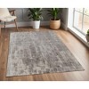 Gray and Ivory Abstract Hand Woven Worn Faded Area Rug - 2 of 4