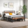 Infans Full Industrial Metal Platform Bed Frame Rustic Headboard Mattress Foundation - 4 of 4