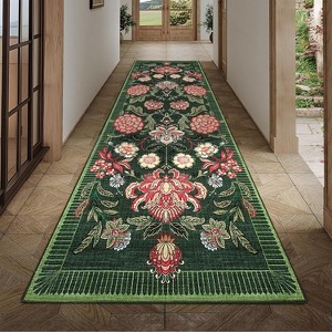 coucheta Multi-size Washable Soft Floral Area Rugs for Living Room, Non Slip Botanical Non Shedding Stain Resistant Carpet, for Bedroom, Dining Room - 1 of 4