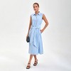 Women's Tie-Waist Midi Shirtdress - A New Day™ Blue - 3 of 4