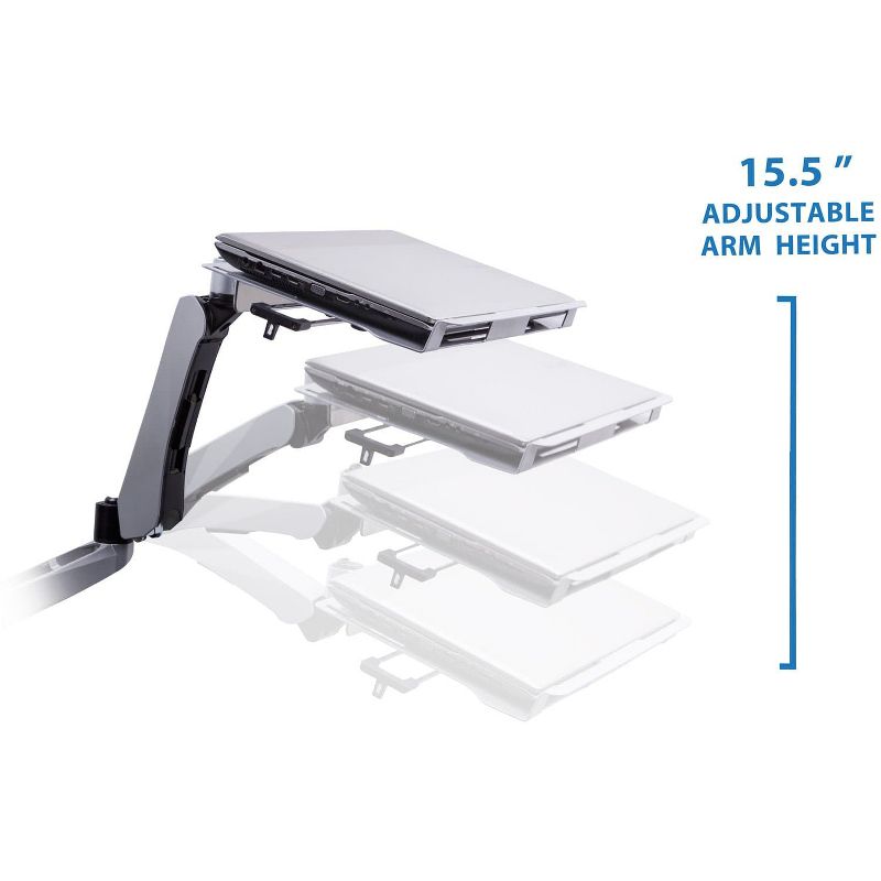 Mount-It! Full Motion Single Monitor Mount with Vented Laptop Tray, Compatible with Screens Up to 27" and Laptops and Tablets From 7" - 17", 2 of 7