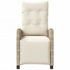 vidaXL Reclining Patio Chair with Footrest Beige Poly Rattan - 4 of 4