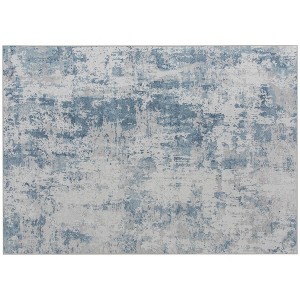 Area Rug Machine Washable Non-Slip Modern Abstract Carpet for Living Room, Bedroom and Dining Room, Blue - 1 of 4