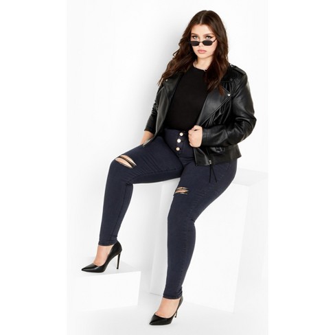 Chic women's plus hot sale denim leggings