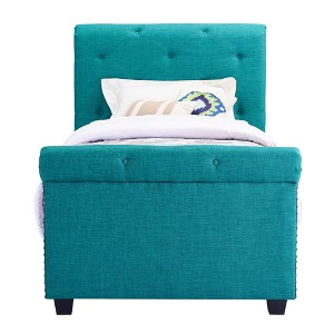 Addie Youth Twin Upholster Bed Teal Blue - Picket House Furnishings, Green