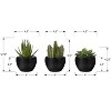 NicBex Set of 3 Mini Faux Grass Plants in Grey Pots, Fake Tabletop Greenery for Desk, Shelf & Bathroom Decor, Artificial Plants Indoor - 2 of 4