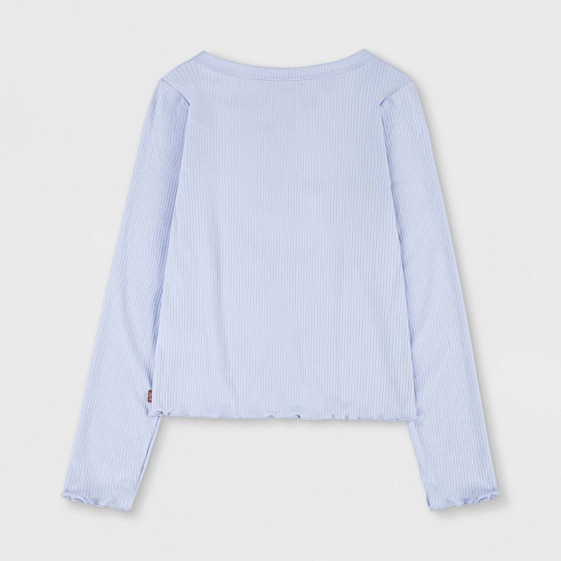 Levi's® Girls' Ruffle Hem Long Sleeve T-Shirt - Blue, 2 of 5