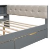 YOOCOZZ  Wood Platform Bed with Storage Shelves, Drawers, Charging Station and Upholstered Headboard, Drawers, Upholstered Headboard - 4 of 4