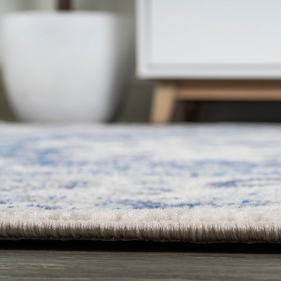 French Country Blues 8' x 10' Medallion Synthetic Area Rug