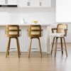 Bekrvio 26" Swivel Counter Height Bar Stools Set of 1/2/3/4,Faux Leather Upholstered Bar Chairs with Back & Arm for Kitchen Island,Black - 2 of 4