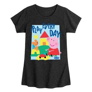 Girls' - Peppa Pig - Play Every Day Fitted Short Sleeve Graphic T-Shirt - 1 of 4