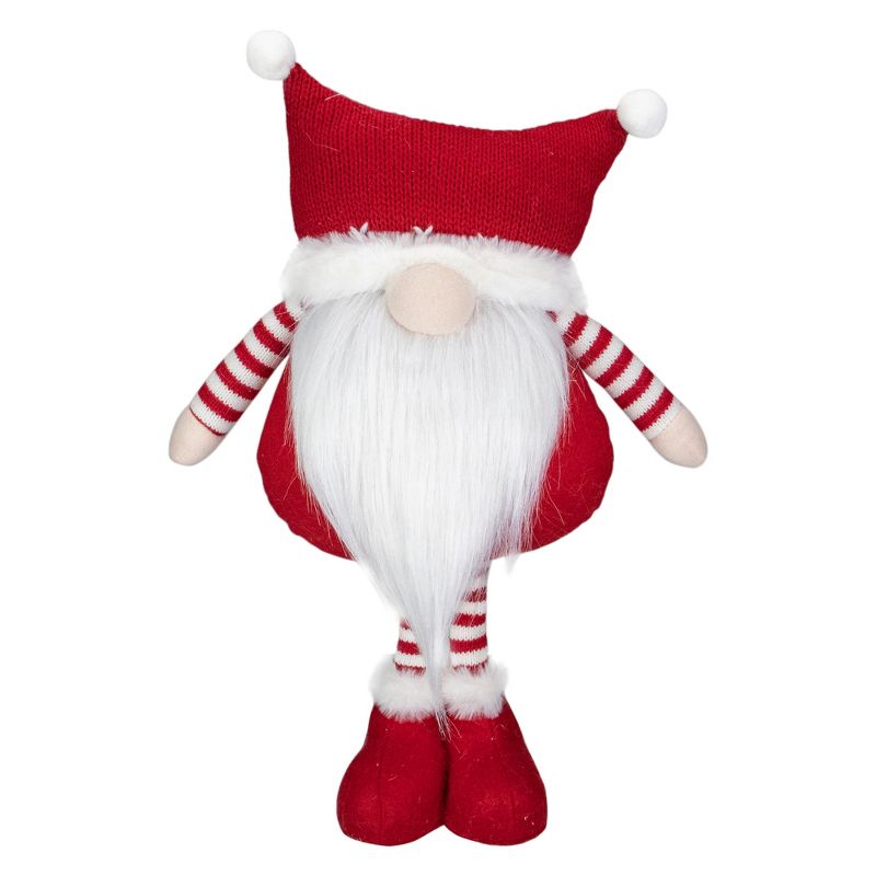 Northlight 18.5" Plush Red and White Standing Tabletop Gnome Christmas Decoration, 1 of 6