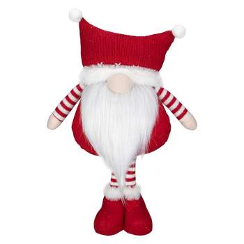 Northlight 18.5" Plush Red and White Standing Tabletop Gnome Christmas Decoration