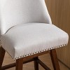 26" Upholstered Swivel Bar Stools Set of 2, Fabric Counter Height Chairs with Curved Back for Kitchen Island or Home Bar -3irtyhousy - 3 of 4