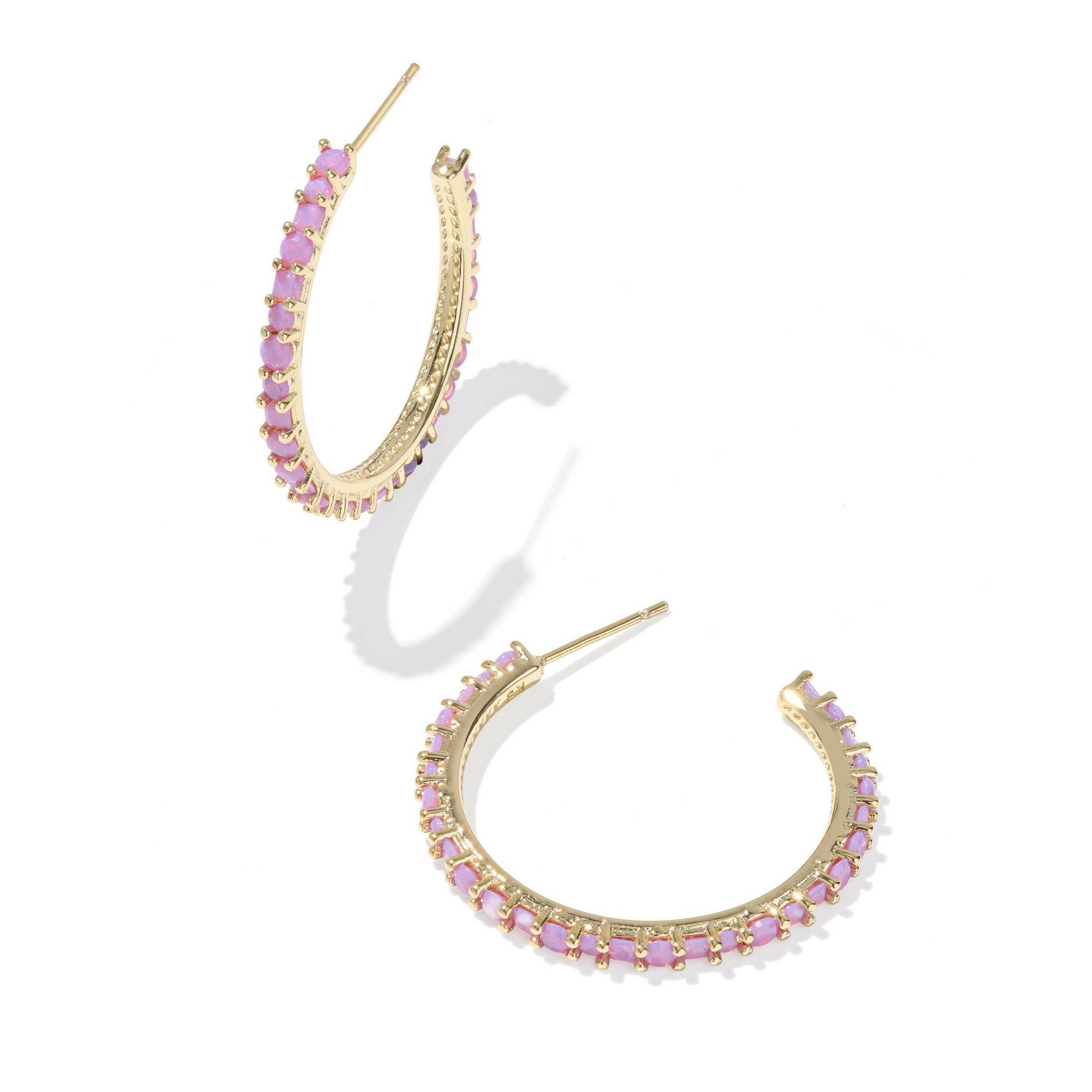 Kendra Scott Belle Opalite Hoop Earrings - Gold/Lavender