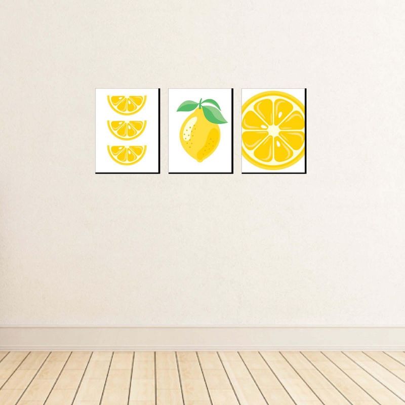 Big Dot of Happiness So Fresh - Lemon - Citrus Lemonade Kitchen Wall Art, Nursery Decor and Restaurant Decorations - 7.5 x 10 inches - Set of 3 Prints, 3 of 8