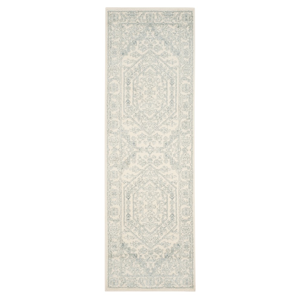  Medallion Loomed Runner Ivory/Slate