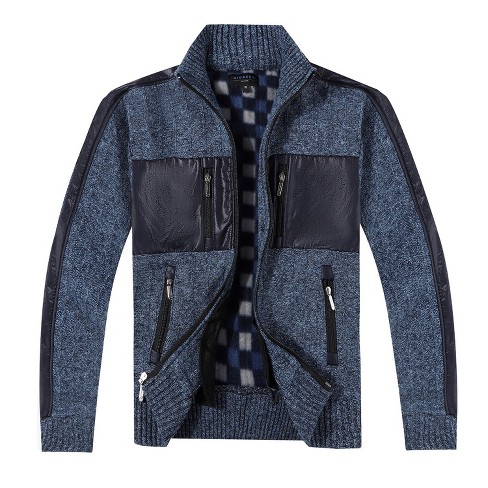 Gioberti Kids and Boys Full Zip Cardigan Patch Design Sweater with Brushed Flannel Lining - image 1 of 4