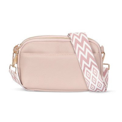 Hynes Eagle PU Crossbody Bag Purse-Pink
