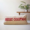 Merry Christmas Hand-Hooked Pillow – 14"H White and Red Textured Wool Holiday Cushion with Removable Insert By Kalalou - 2 of 3