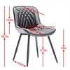 OUTSUPPLY Set of 2 Mid-Century Modern Dining Chairs, Perforated PU Leather Upholstery, 300lb Capacity - 2 of 4
