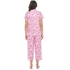 Casual Nights Women's Rayon Printed Short Sleeve Capri Pajama Set - 4 of 4
