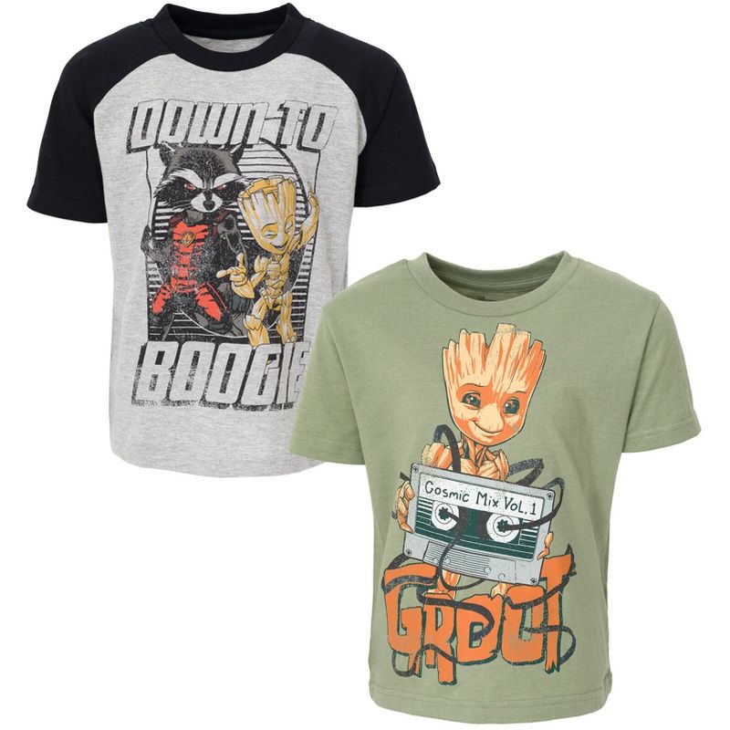 Marvel Avengers Rocket Raccoon Groot 2 Pack T-Shirts Little Kid to Big Kid, 1 of 8