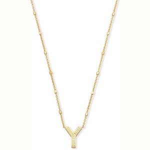 Letter A-Z Pendant Necklace for Women, 14K Gold Plated Fashion Jewelry - 1 of 4