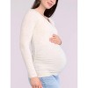 Women's V-Neck Side-Ruched Maternity Long Sleeve Tee | Motherhood Maternity - 3 of 4