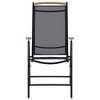 vidaXL Garden Chair Set of 2 Black Powder-Coated Aluminum, textilene - 3 of 4