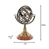 Armillary Sphere on Wood Base – 11.5 Inch Brass Decorative Globe By Old Modern Handicrafts - 4 of 4