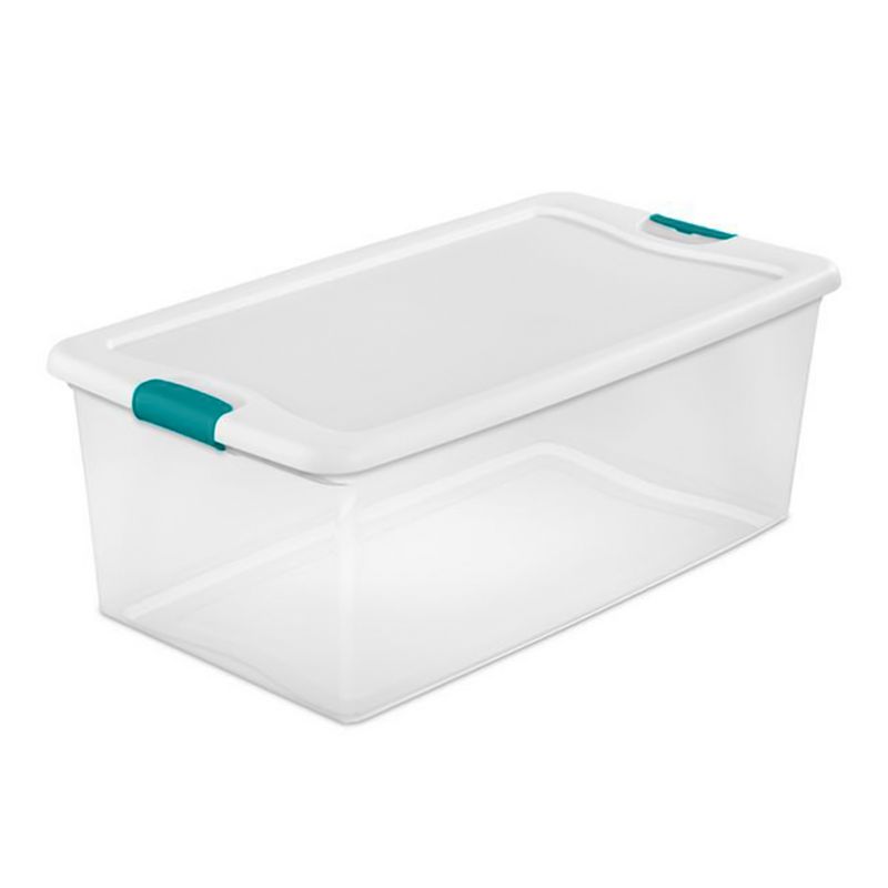 Sterilite 106 Quart (4 Pack) & 64 Quart (12 Pack) Latching Clear Plastic Storage Organizer Tote Tub Container Bin Box for Organization and Storage, 3 of 7